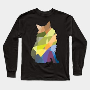 Geometric Cat Long Sleeve T-Shirt